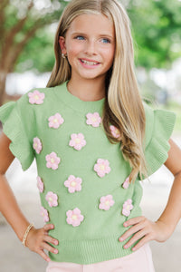 Girls: The Kennedy Olive Bow Sweater