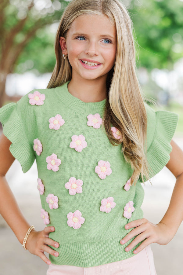 Girls: The Kennedy Olive Bow Sweater