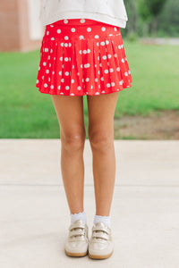 Girls: The Sadie Red Polka Dot Skort