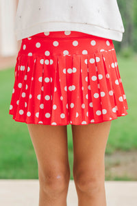 Girls: The Sadie Red Polka Dot Skort