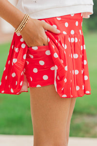 Girls: The Sadie Red Polka Dot Skort