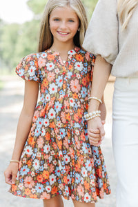 Girls: Perfect For You Brown Floral Dress