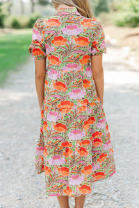 Girls: All That Charm Orange Floral Dress