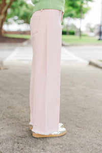 Girls: Your Pick Blush Pink Wide Leg Jeans