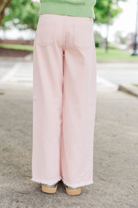 Girls: Your Pick Blush Pink Wide Leg Jeans
