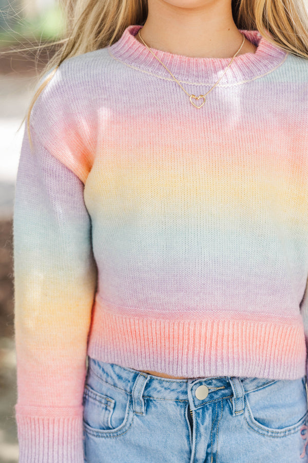Girls: Feel Good Pink Ombre Sweater