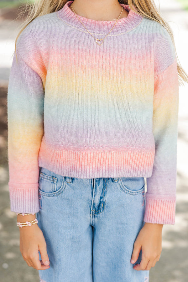 Girls: Feel Good Pink Ombre Sweater