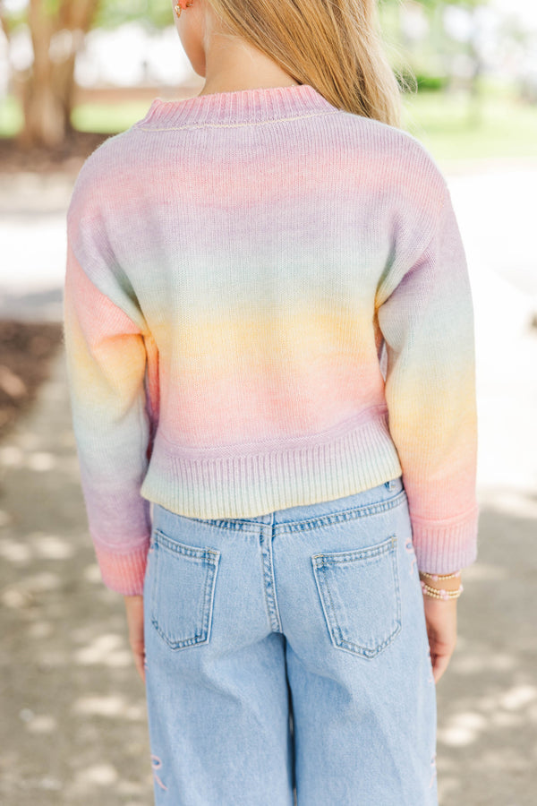 Girls: Feel Good Pink Ombre Sweater