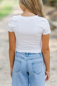 Girls: Favorite Layer White Baby Tee