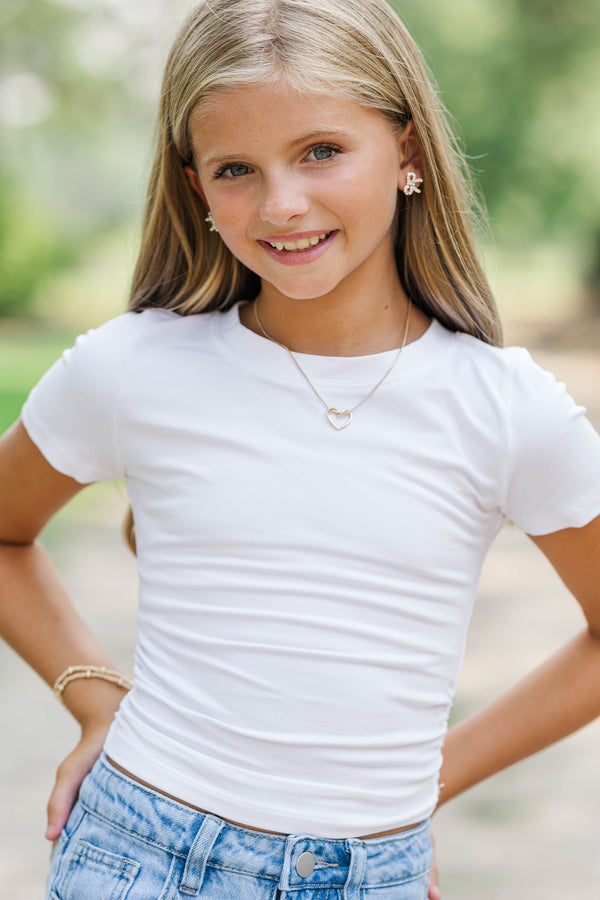 Girls: Favorite Layer White Baby Tee
