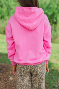 Girls: Keep It Easy Hot Pink Hoodie