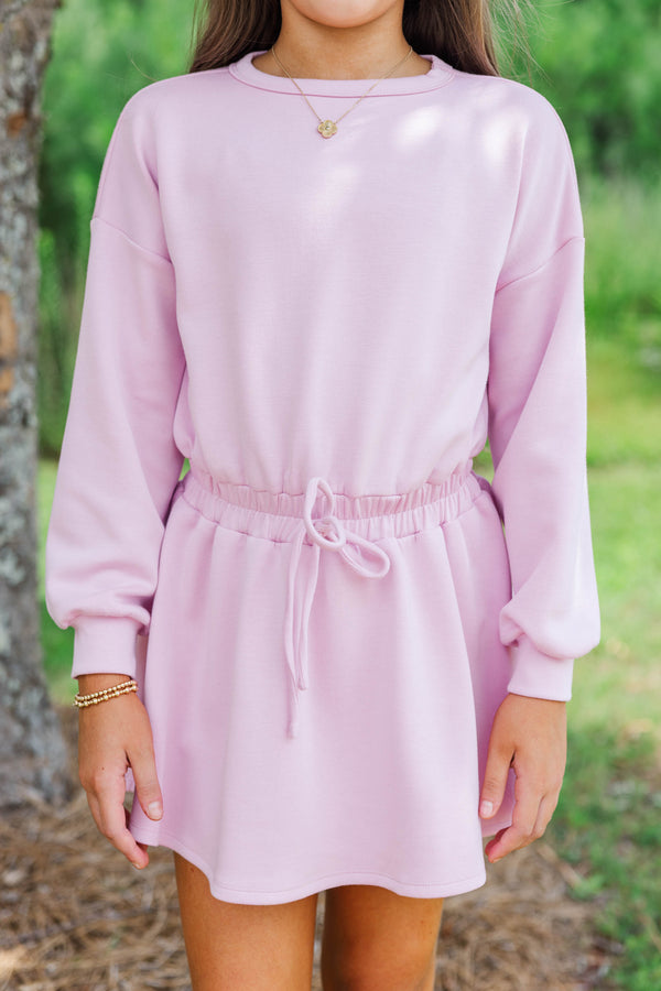 Girls: Made To Move Pink Sweatshirt Dress