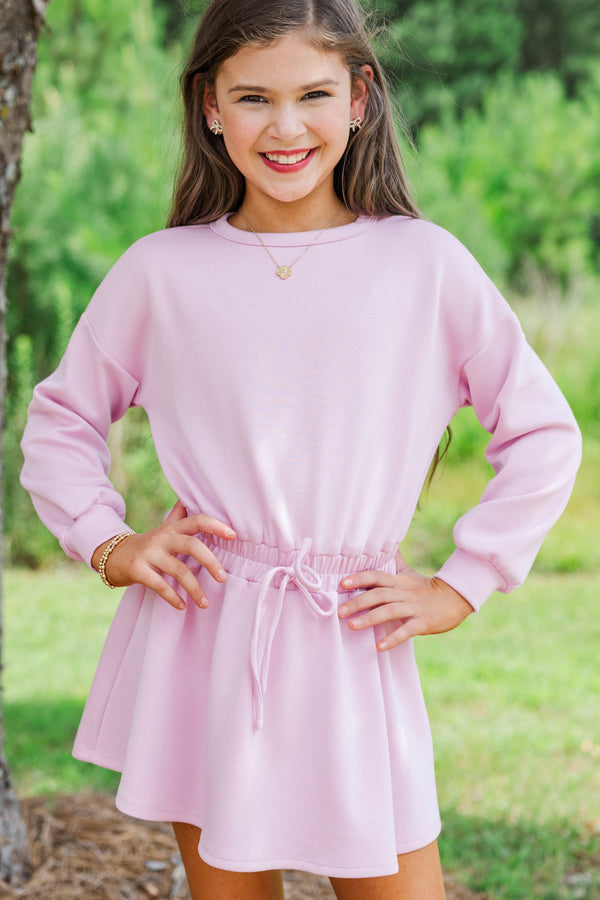 Girls: Made To Move Pink Sweatshirt Dress