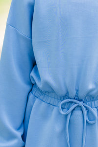Girls: Made To Move Blue Sweatshirt Dress