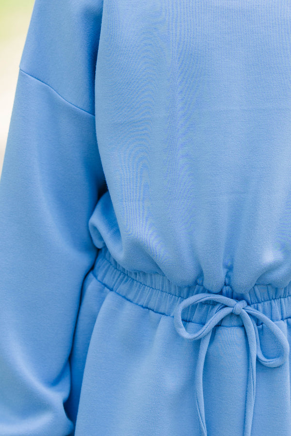 Girls: Made To Move Blue Sweatshirt Dress