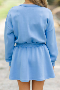 Girls: Made To Move Blue Sweatshirt Dress