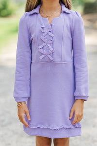 Girls: Always A Dream Lavender Bow Detail Dress