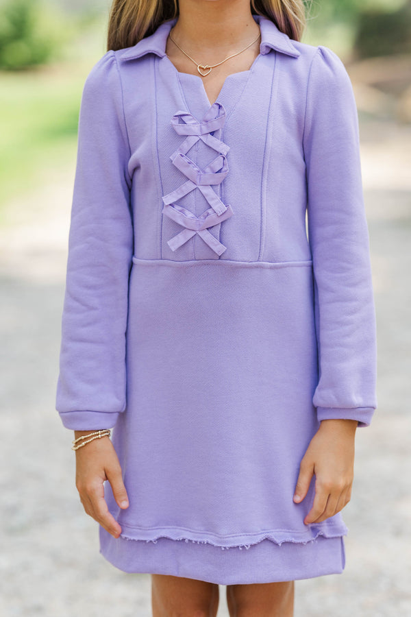 Girls: Always A Dream Lavender Bow Detail Dress