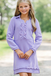 Girls: Always A Dream Lavender Bow Detail Dress