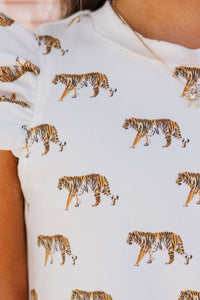 Girls: Through The Days White Tiger Pima Cotton Top