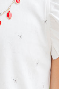 Girls: Through The Days White Bulldog Pima Cotton Top