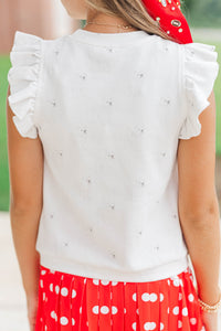 Girls: Through The Days White Bulldog Pima Cotton Top