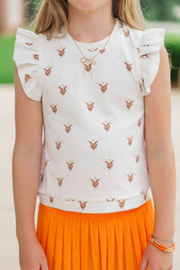 Girls: Through The Days White Longhorn Pima Cotton Top