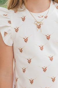 Girls: Through The Days White Longhorn Pima Cotton Top