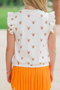 Girls: Through The Days White Longhorn Pima Cotton Top