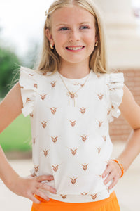 Girls: Through The Days White Longhorn Pima Cotton Top