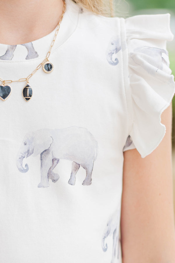 Girls: Through The Days White Elephant Pima Cotton Top