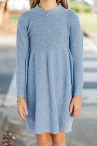 Girls: Make It Count Blue Sweater Dress