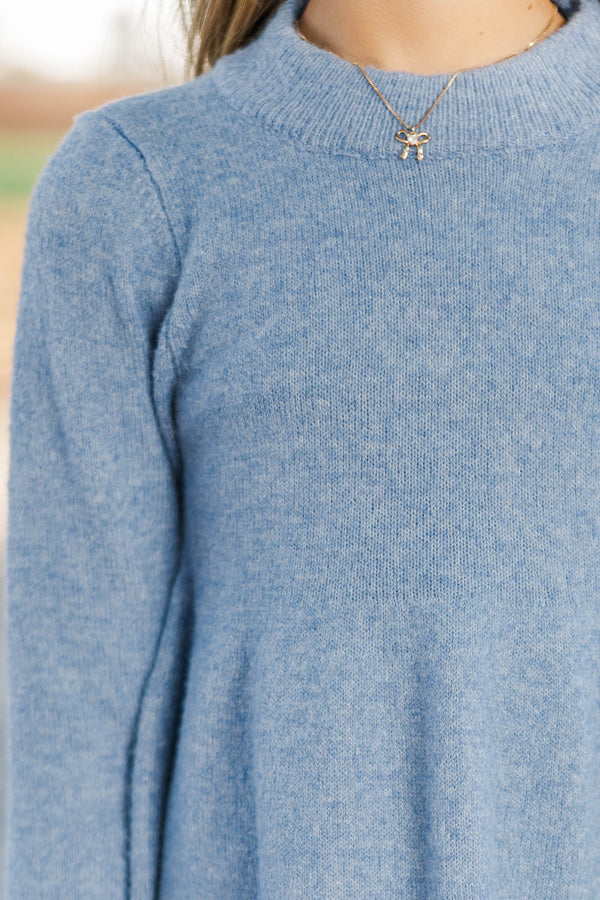 Girls: Make It Count Blue Sweater Dress