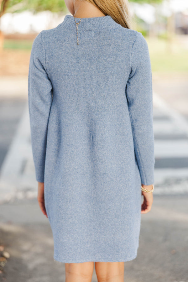 Girls: Make It Count Blue Sweater Dress
