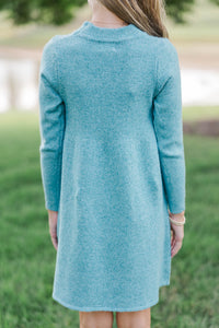Girls: Make It Count Teal Sweater Dress