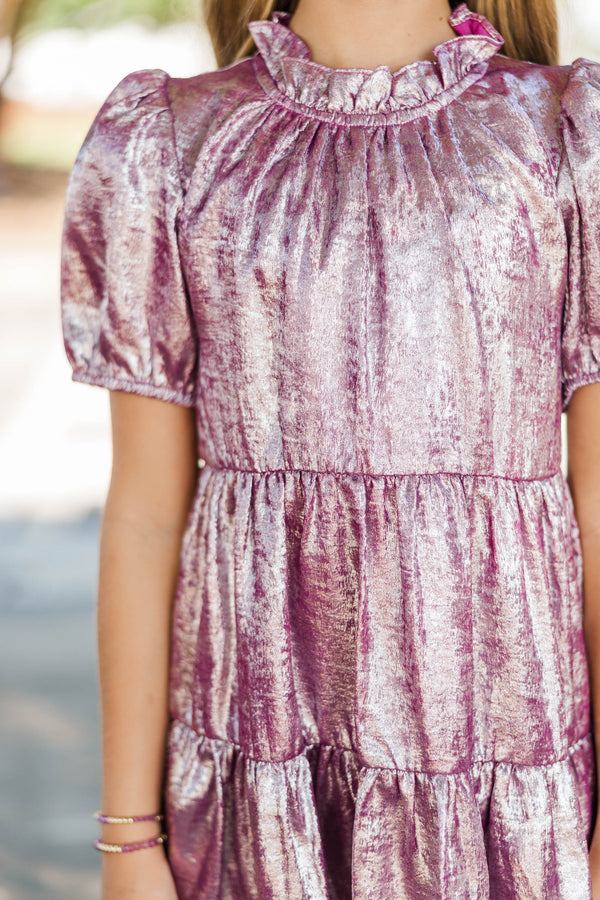 Girls: The Addison Pink Shimmer Dress