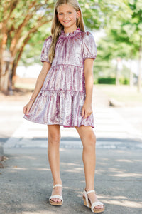 Girls: The Addison Pink Shimmer Dress