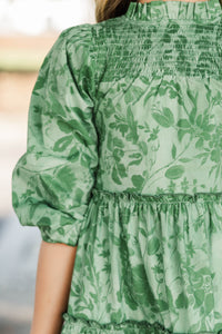 Girls: The Mariana Olive Chintz Babydoll Dress
