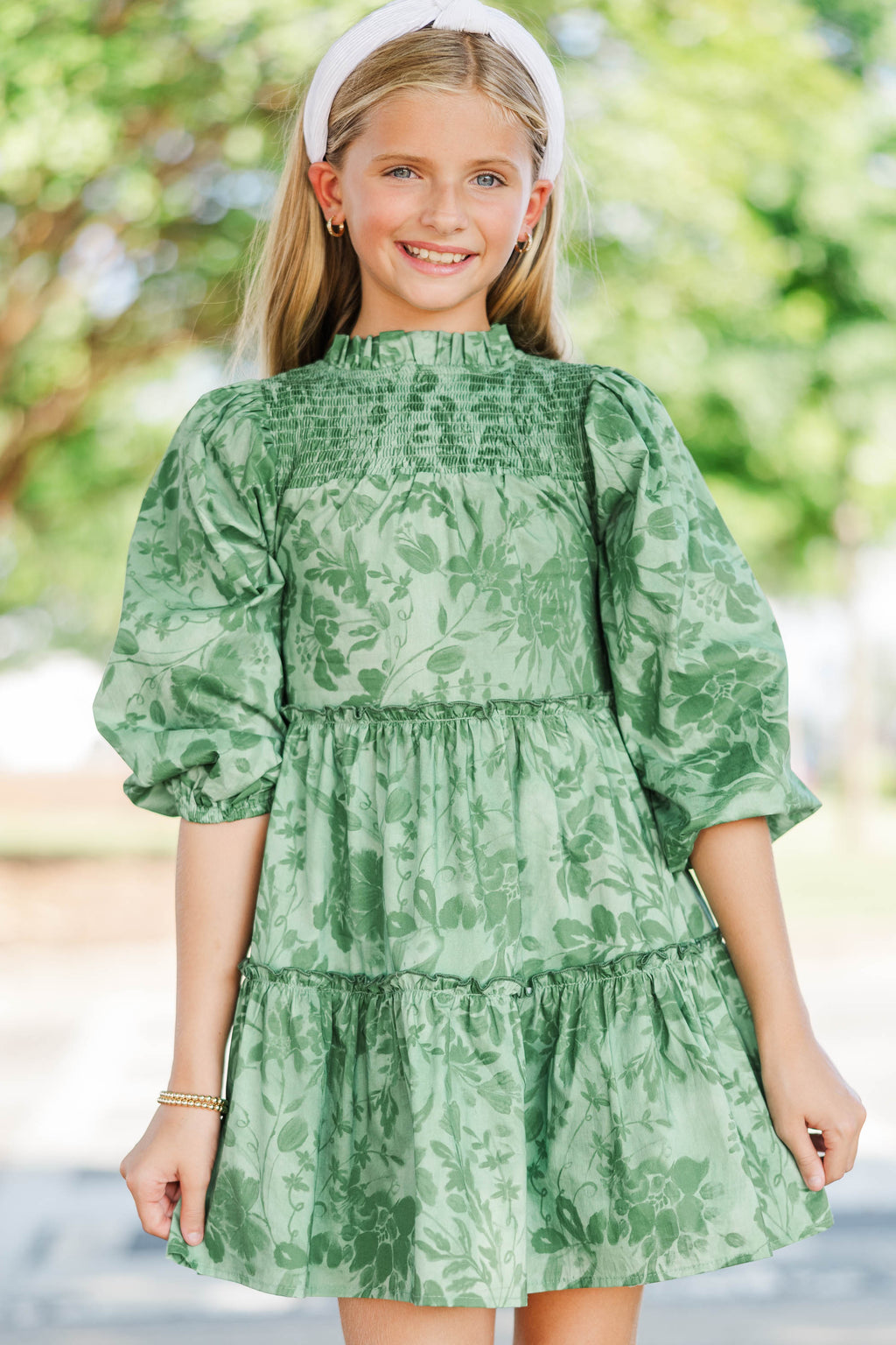 Girls: The Mariana Olive Chintz Babydoll Dress – Shop the Mint