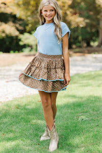 Girls: The Kayce Brown Ditsy Floral Skort