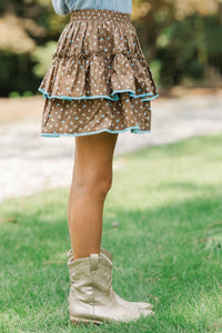 Girls: The Kayce Brown Ditsy Floral Skort