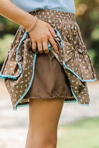 Girls: The Kayce Brown Ditsy Floral Skort