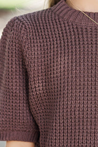 Girls: Best Of You Brown Short Sleeve Sweater