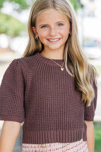 Girls: Best Of You Brown Short Sleeve Sweater