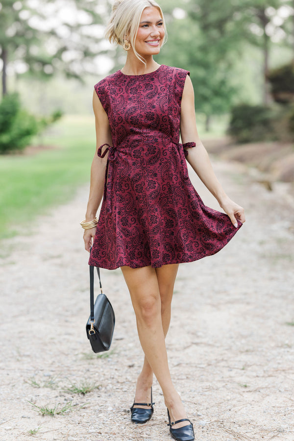 Worth Saving Burgundy Suede Dress