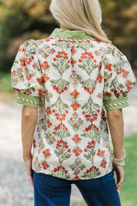 Better Every Day Cream Floral Blouse