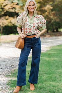 Better Every Day Cream Floral Blouse