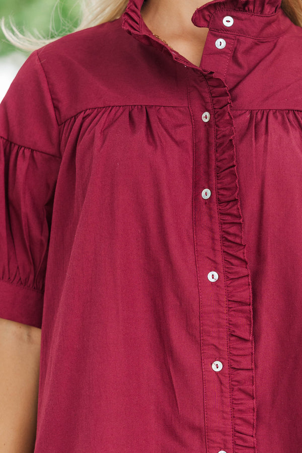 Heartfelt Moments Burgundy Blouse