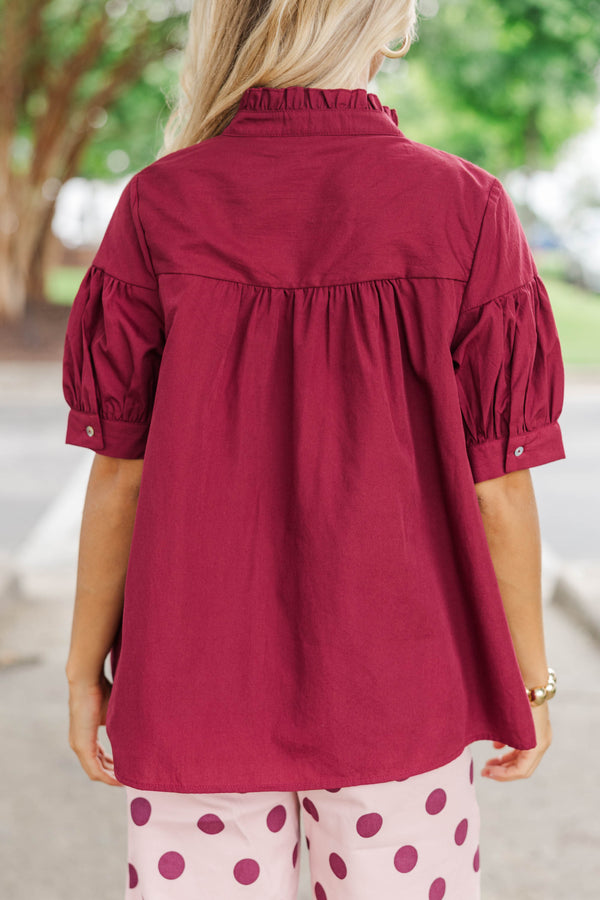 Heartfelt Moments Burgundy Blouse