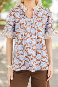 Gather Around Brown Floral Bouse